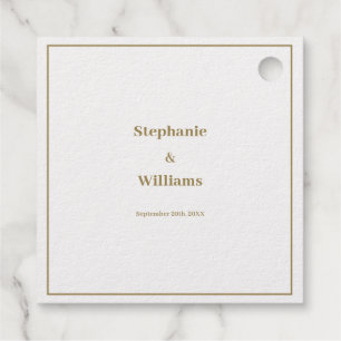 Gold White Elegant Wedding Minimal Modern Foil Favor Tags