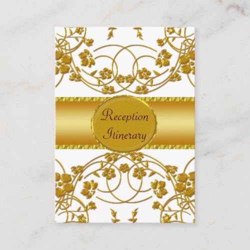 Gold &amp; White Floral Wedding Monogram Business Card Templates