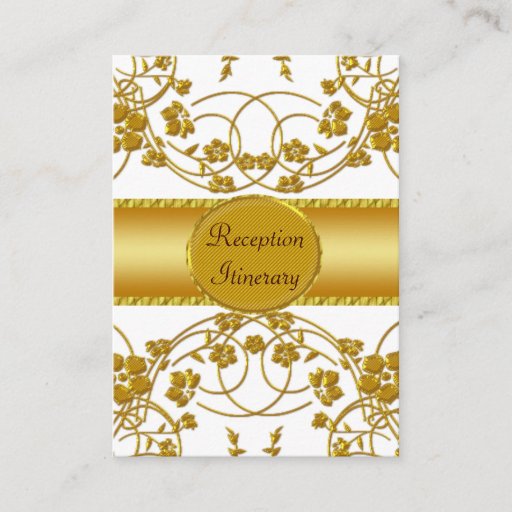 Customizable Gold & White Floral Wedding Monogram Business Card Templates
