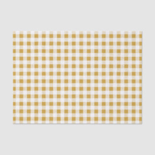 Gold White Gingham Pattern Tissue Paper
