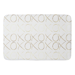 Gold White Girly Glam XOXO Bathroom Mat