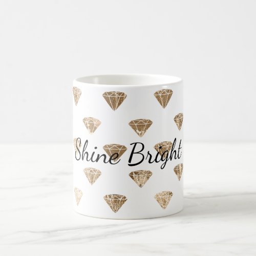 Gold White Glam Diamonds  Coffee Mug