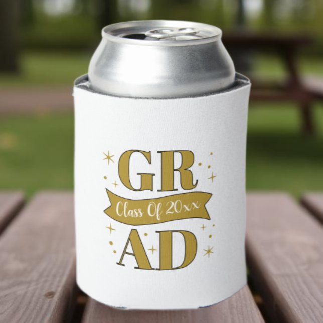 Gold & White Graduation Party Can Cooler (Creator Uploaded)