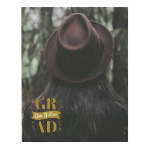 Gold & White Graduation Party Faux Canvas Print