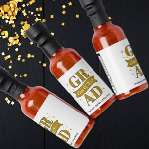 Gold & White Graduation Party Hot Sauces