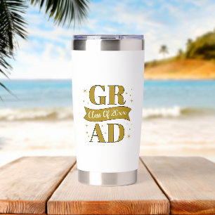 Gold & White Graduation Party Insulated Tumbler