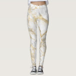 Gold White Gray Marble Pattern Yoga Women's Leggings<br><div class="desc">A gold gray and white marble pattern on this high waist yoga leggings for women.</div>