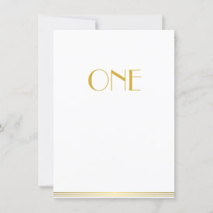 Gold White Great Gatsby Wedding Table Cards One