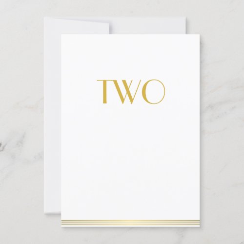 Gold White Great Gatsby Wedding Table Cards Two