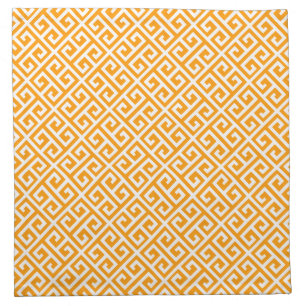 Gold & White Greek Key Pattern Napkin