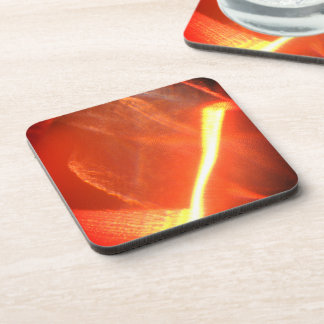 Gold White Hot Light on Glass Beverage Coaster