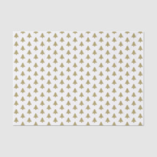 Gold/White Iconic Christmas Tree Pattern Tissue Paper