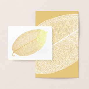 Gold White Leaf Grid Illustration Foil Card