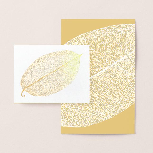Gold White Leaf Grid Illustration Foil Card (Display)
