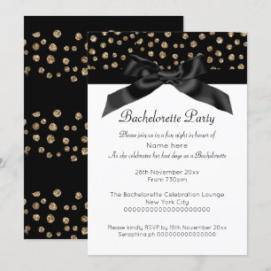 GOLD WHITE LEOPARD DIAMOND BACHELORETTE INVITATION