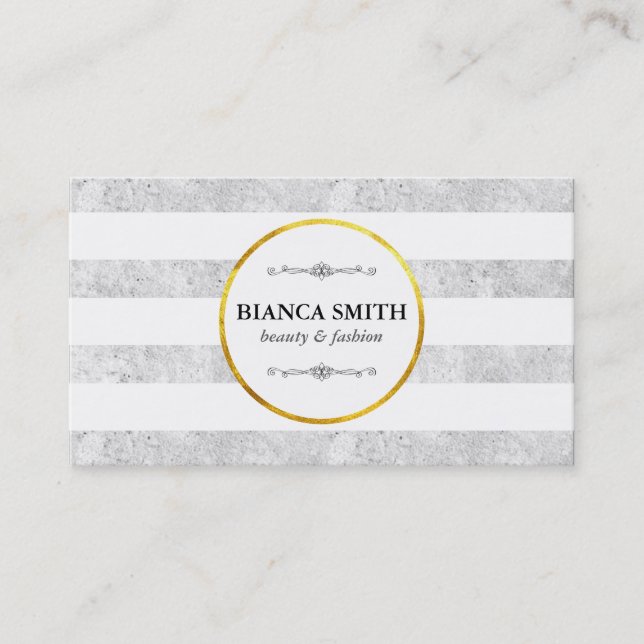 Gold & White | Luxurious Business Card (Front)