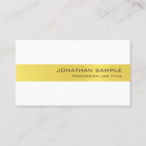 Gold White Luxury Design Trendy Professional Business Card