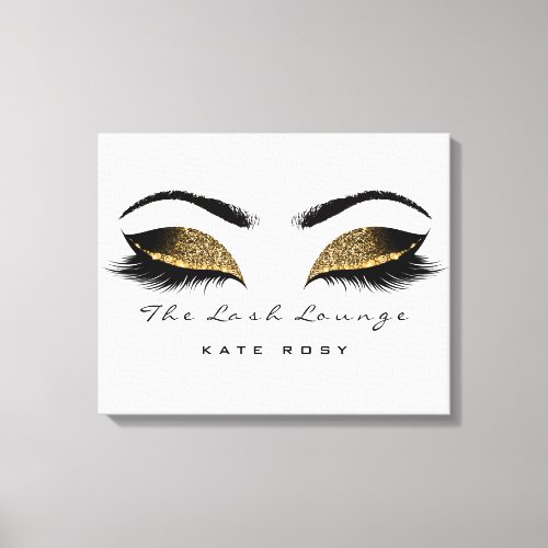 Gold White Makeup Artist Beauty Browns Lashes Canvas Print