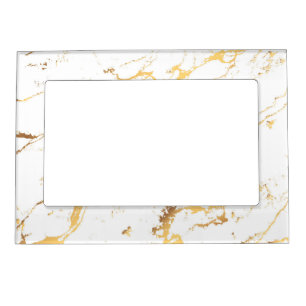 Gold White Marble AcrylicPainting The Abstract Art Magnetic Frame
