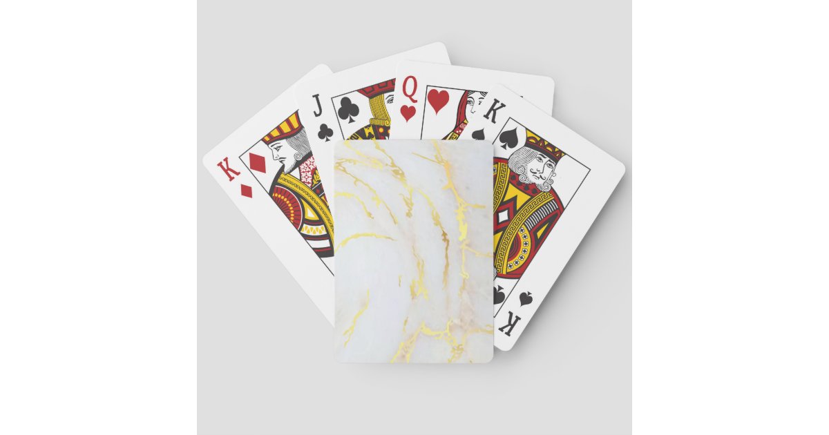 Gold White Marble Blank Template Elegant Design Playing Cards | Zazzle