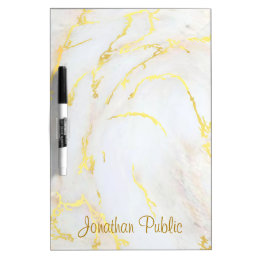 Gold White Marble Calligraphy Elegant Template Dry Erase Board