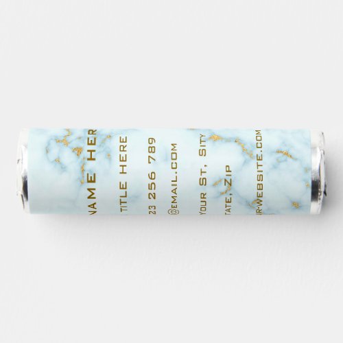 Gold White Marble Custom Text Your Business Gift Breath Savers Mints