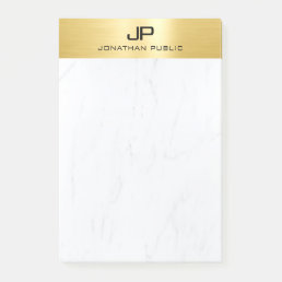 Gold White Marble Elegant Modern Template Trendy Post-it Notes