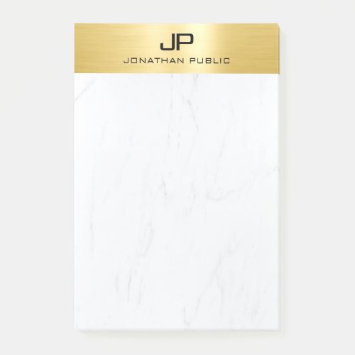 Gold White Marble Elegant Modern Template Trendy Post_it Notes