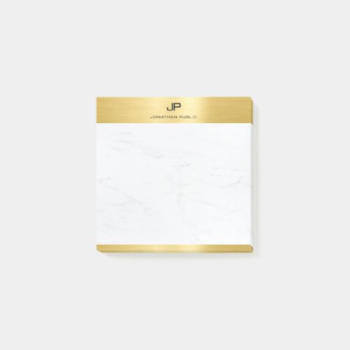 Gold White Marble Elegant Template Modern Post_it Notes