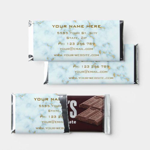 Gold White Marble Golden Text Luxury Promotional  Hershey Bar Favors