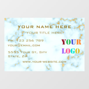 Gold White Marble Promotion Business Window Cling