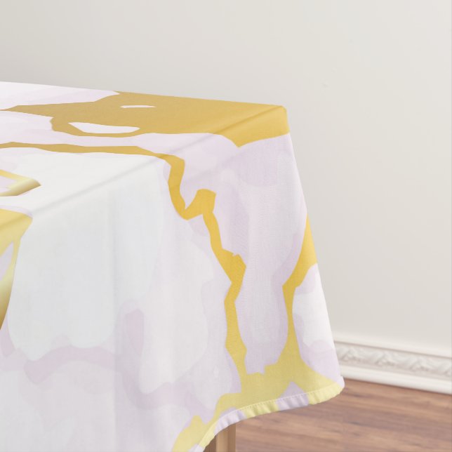 Gold & White Marble Tablecloth (In Situ)