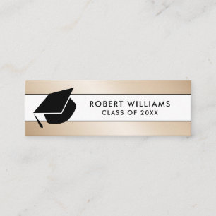 Gold White Metallic  Grad Cap Graduation Insert