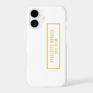 Gold & White Minimalist Professional Modern iPhone 17 Case