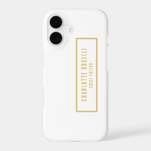 Gold & White Minimalist Professional Modern iPhone 17 Case
