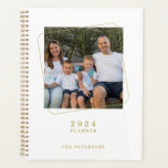 Gold White Modern Create Your Own Photo  Planner<br><div class="desc">Start your new year plans with this modern create your own photo design.  Add your photo,  name,  and year,  and it's yours for the taking.</div>