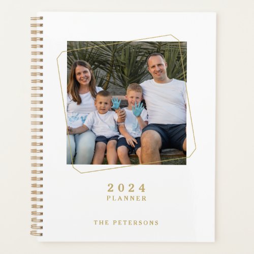 Gold White Modern Create Your Own Photo  Planner