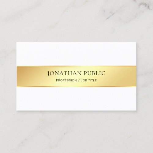 Gold White Modern Elegant Professional Template Business Card