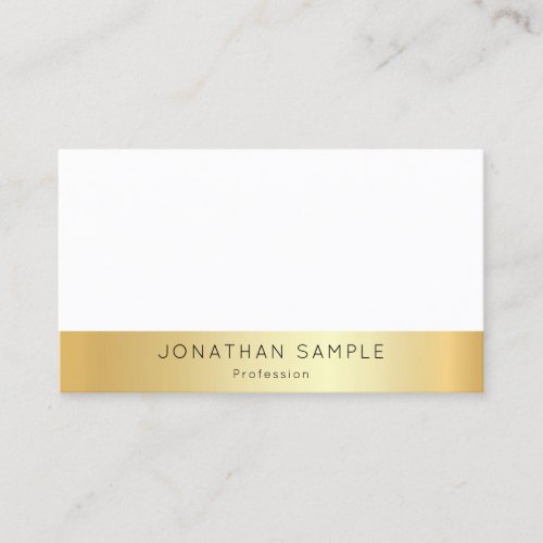 Gold White Modern Elegant Simple Custom Template Business Card