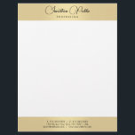 Gold White Modern Elegant Typography Template Letterhead<br><div class="desc">Gold White Modern Elegant Typography Text Template Letterhead.</div>