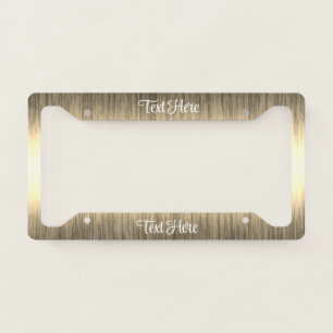 Gold White Modern Gauze Blended Personalized License Plate Frame