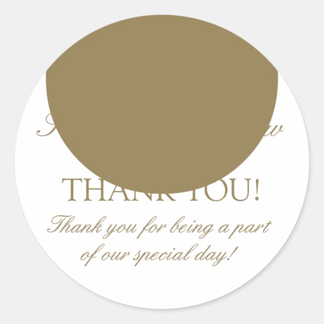 Gold White Monogram D Wedding Favor Sticker (Front)