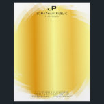 Gold White Monogram Simple Template Modern Letterhead<br><div class="desc">Gold White Monogram Simple Template Modern Elegant Letterhead.</div>