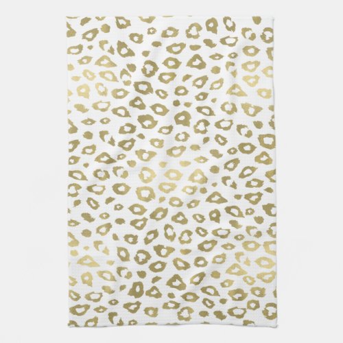 Gold White Ombre Leopard Print Towel
