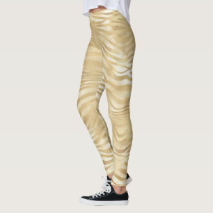 Gold White Ombre Zebra  Leggings