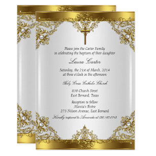 Gold Baptism Invitations 5