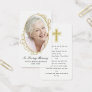 Gold White Photo Sympathy Funeral Prayer Card