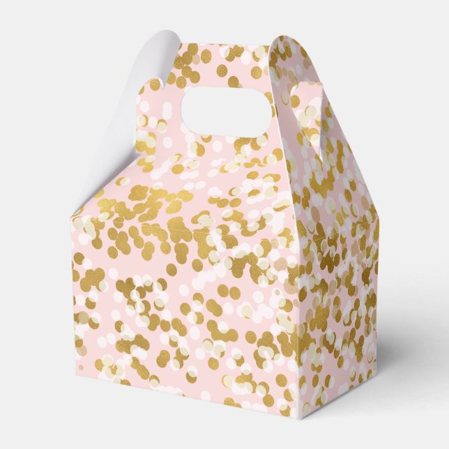 Gold White Pink Confetti Favor Boxes (Back Side)