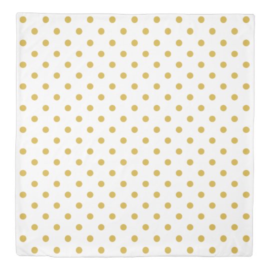 Gold White Polka Dots Duvet Cover Zazzle Com