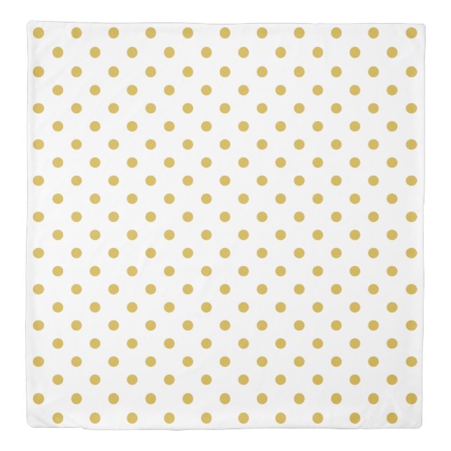Gold White Polka Dots Duvet Cover (Front)